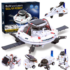 Hechify 6-in-1 solar robot kit in assembly phase supporting STEM learning.