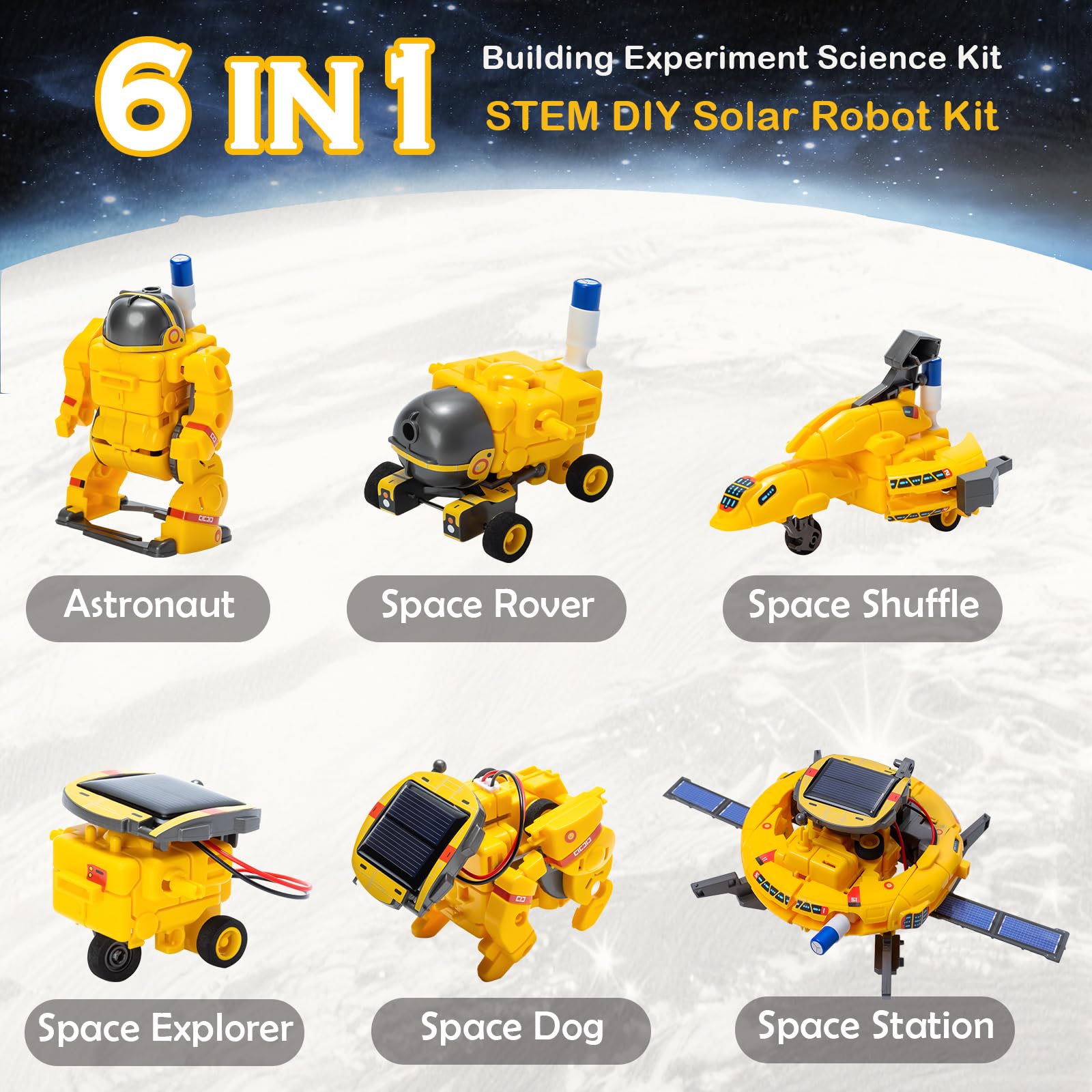 Hechify solar robot kit assembly step illustrating modular building
