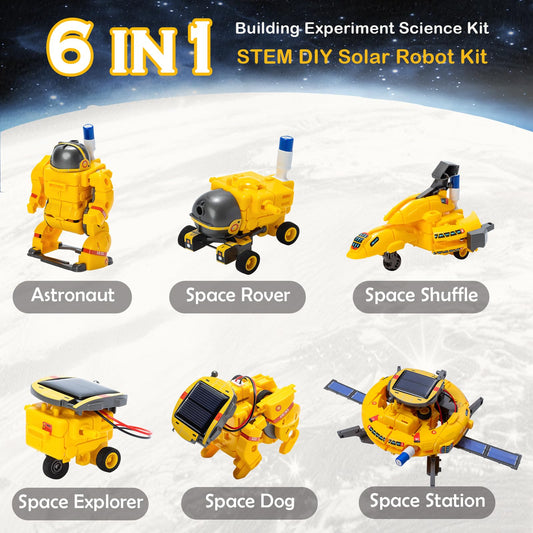 Hechify solar robot kit assembly step illustrating modular building