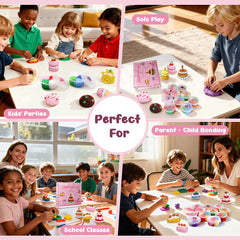 HECKLES Air Dry Clay Kit dries hard, preserving kid-made desserts