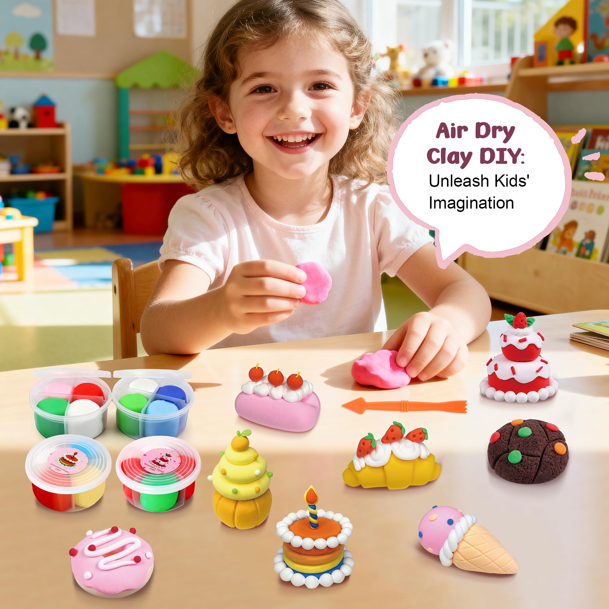 HECKLES Air Dry Clay Kit no bake cleanup for mess-free sessions