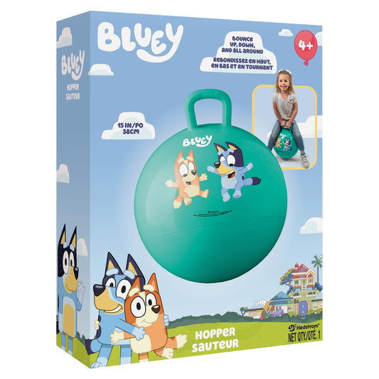 Hedstrom Hopper Ball bluey inflation detail—easy to set up with a pump
