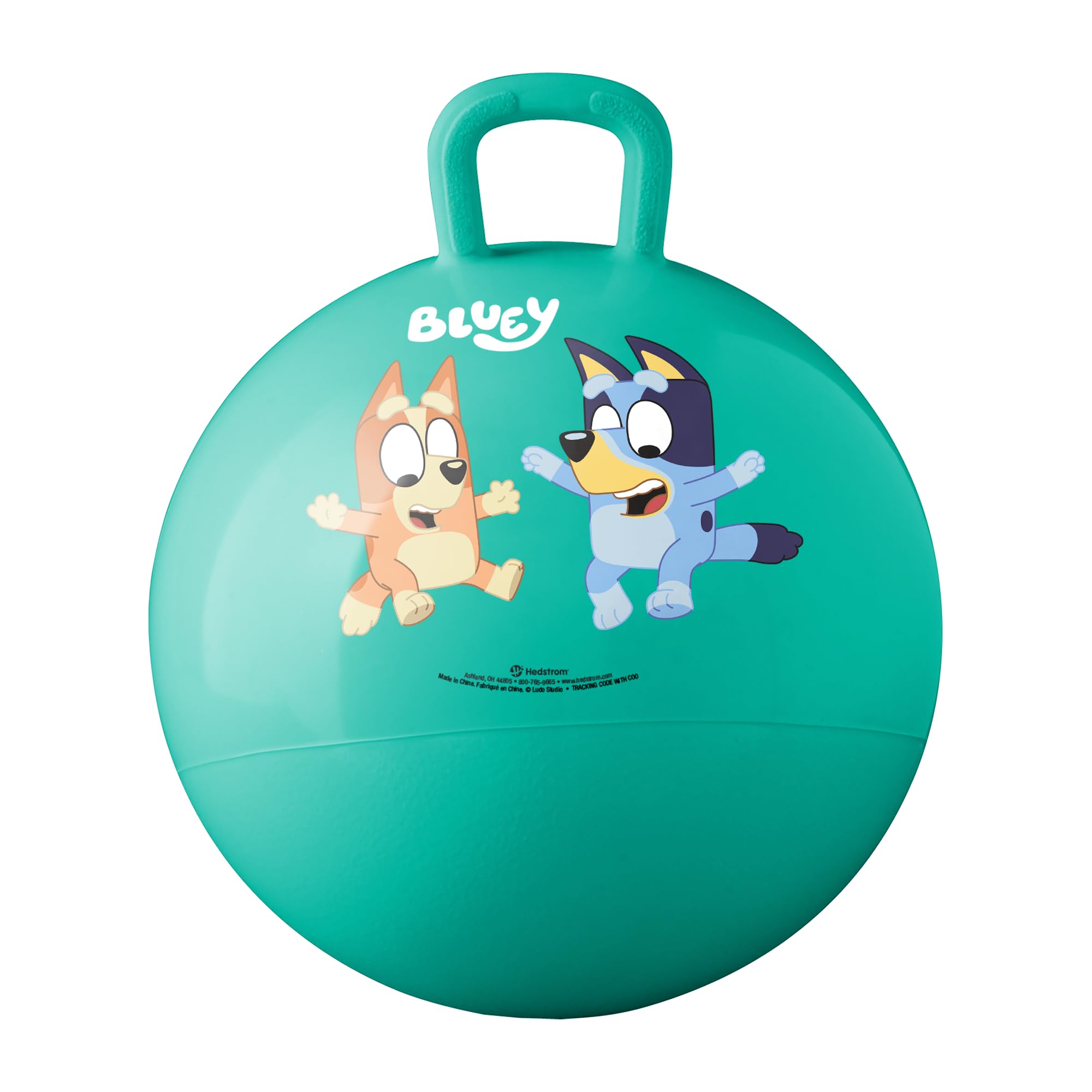 Hedstrom Hopper Ball bluey side view—great for active play indoors or outdoors