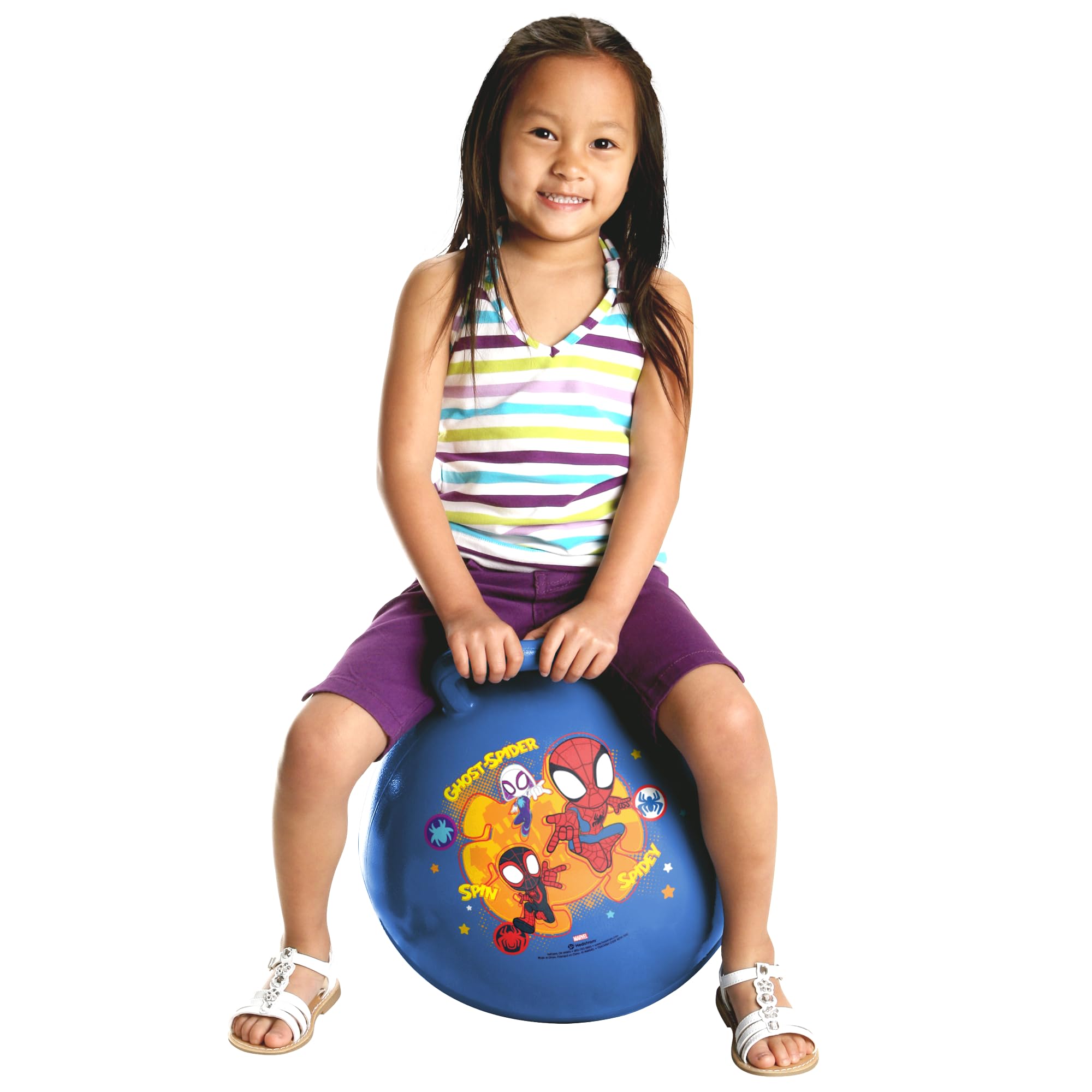Hedstrom Spidey 15-inch hopper ball suited for both indoor and outdoor use.