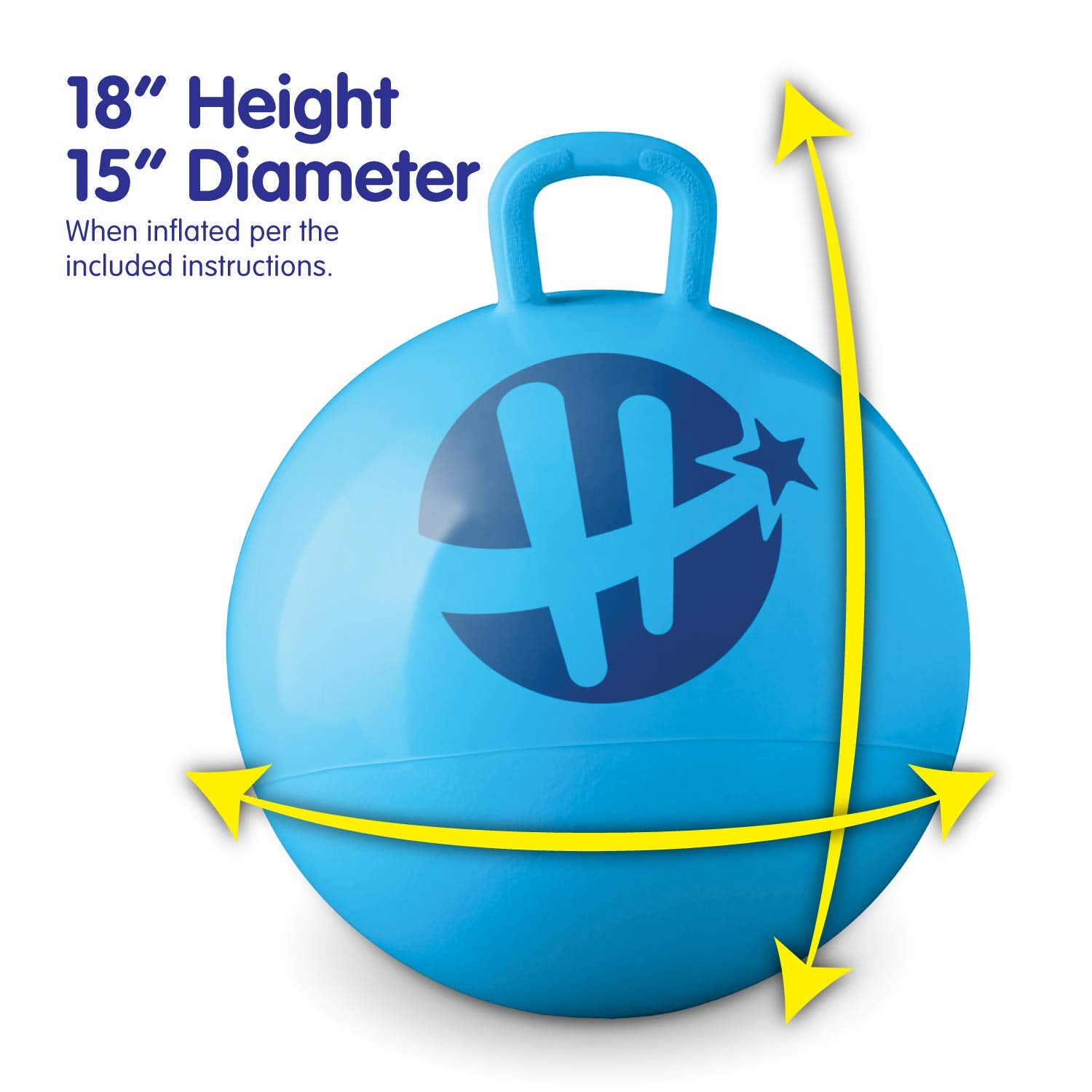 Hedstrom Spidey 15-inch hopper ball textured bottom improves traction.