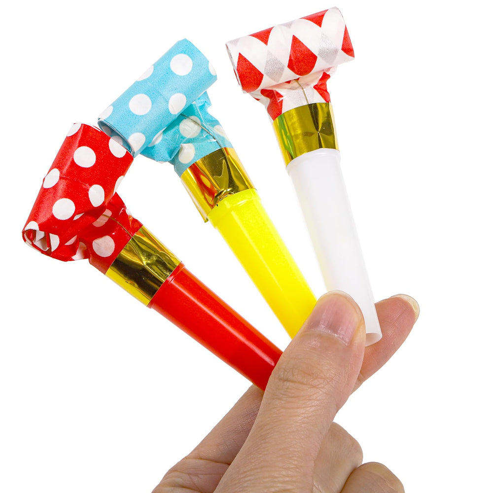 Hedume noisemaker horn extended to 8-4 inches for dramatic party moments