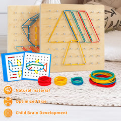 HEELWIRE geoboard measures 7.1 inches for compact tabletop play