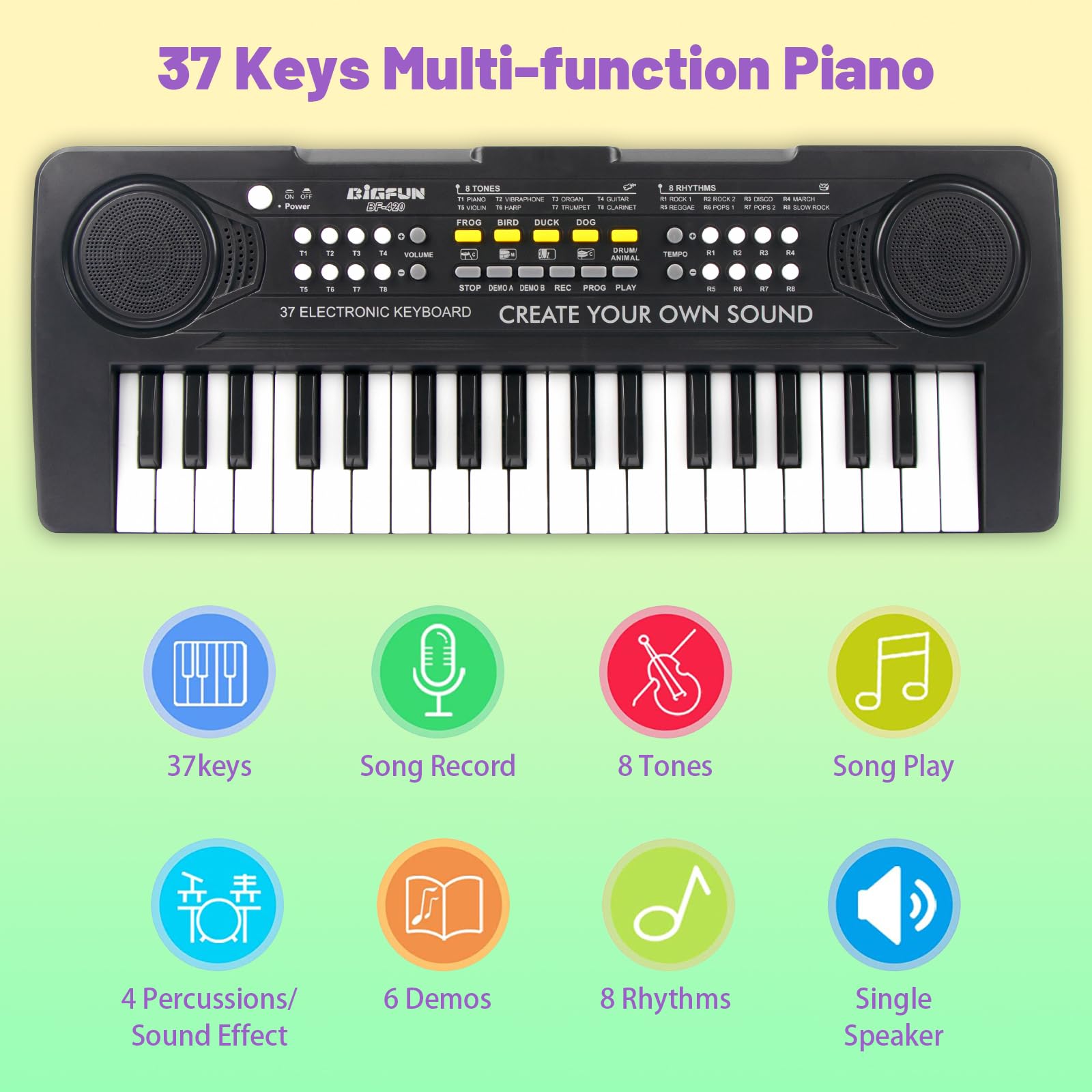 HEEPUEW portable piano toy for kids, ideal for indoor and outdoor play