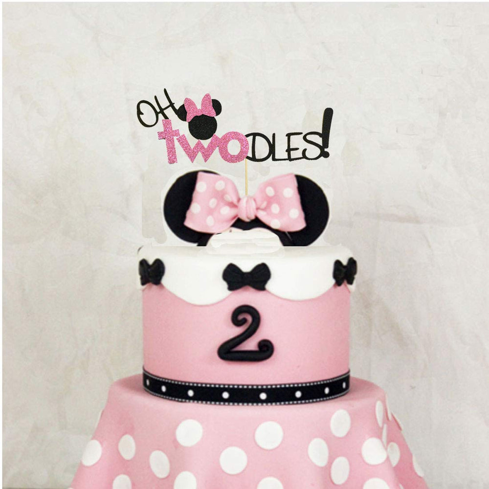 HEETON Oh Twodles pink 2nd birthday banner decor for celebrations.