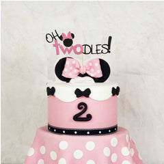 HEETON Oh Twodles pink 2nd birthday banner decor for celebrations.