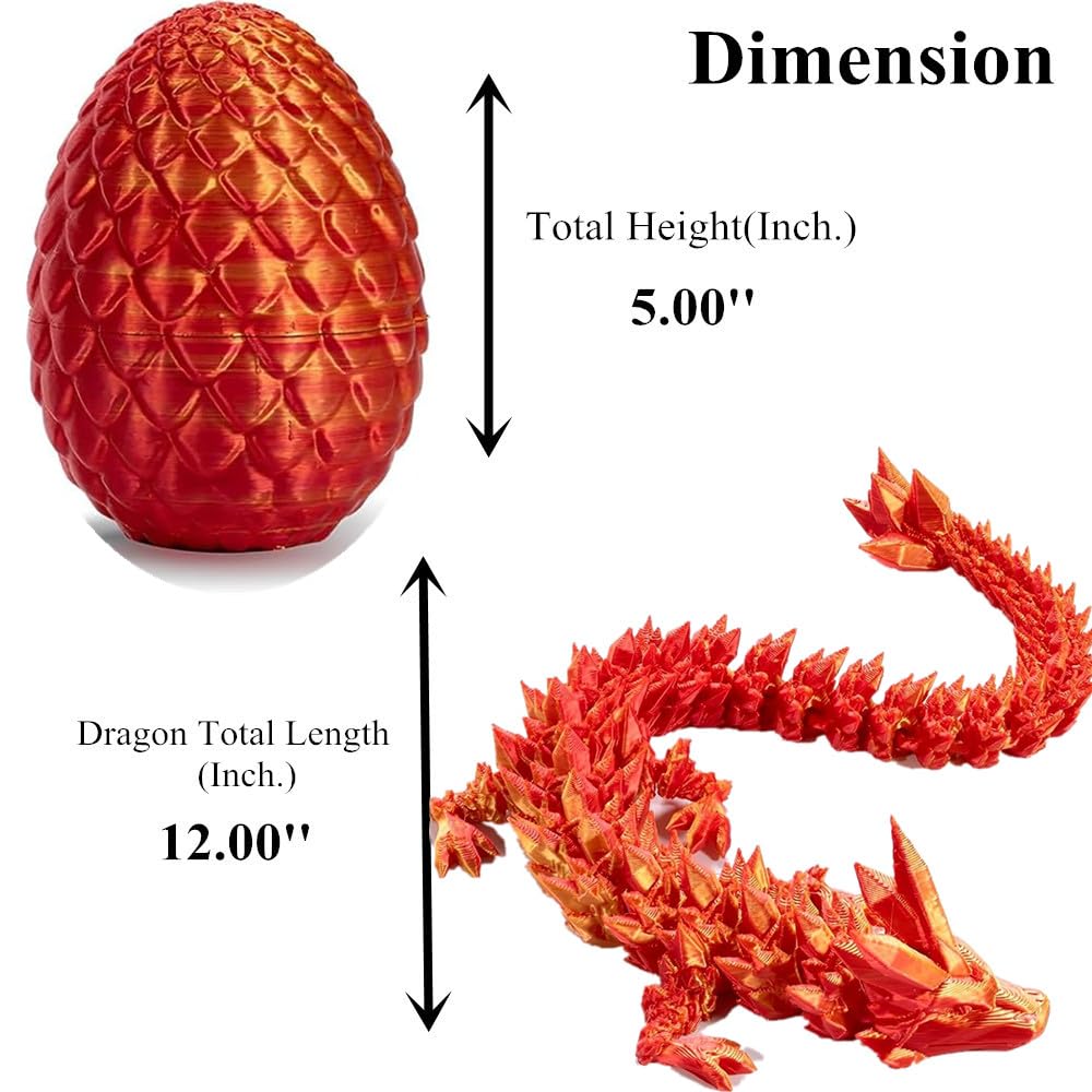HEFANDAISHU articulated dragon in egg, flexible pose for dynamic display.