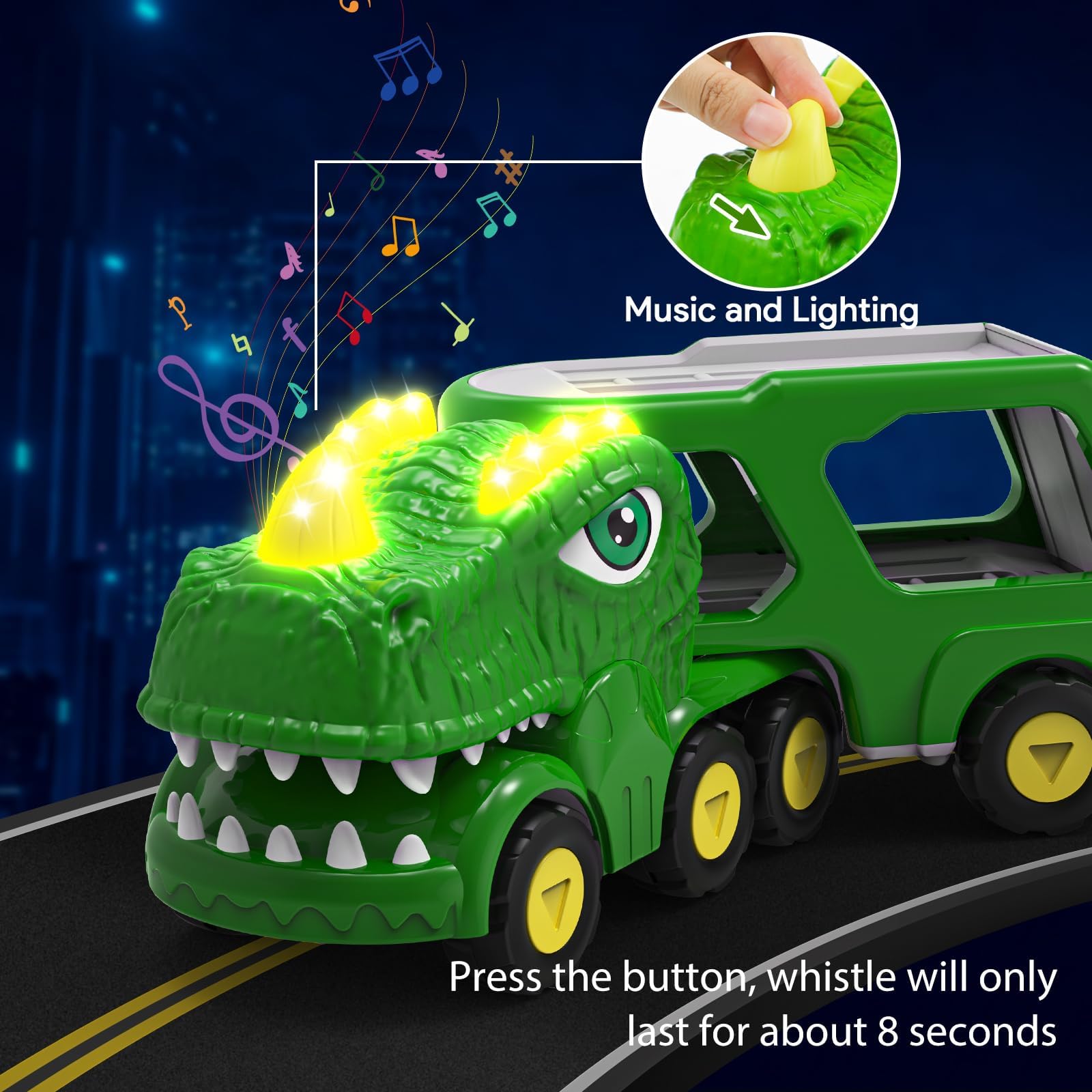 HEGUD dino toy tailgate transport feature for easy loading