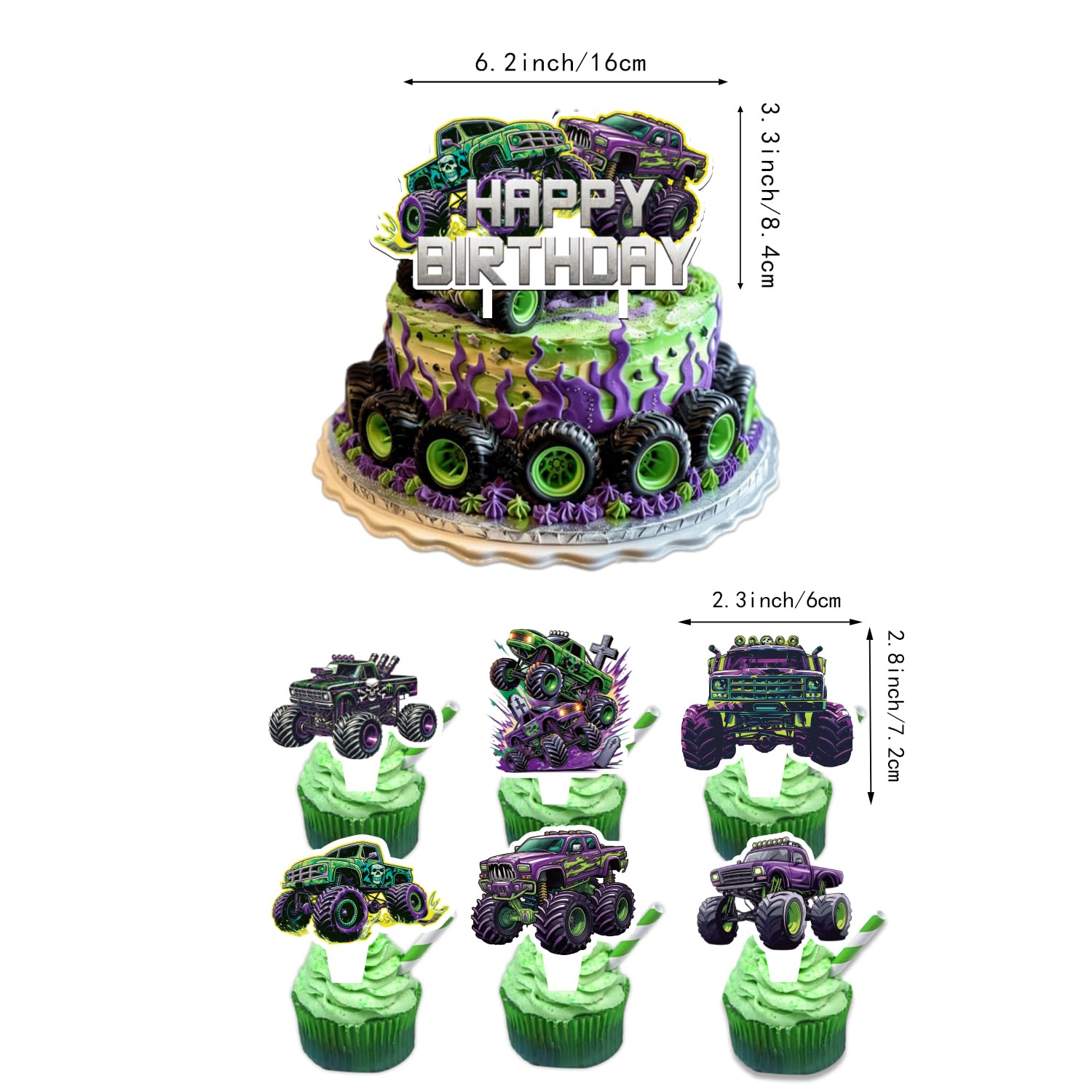 Heidaman Monster Truck plates and napkins simplify serving with themed style.