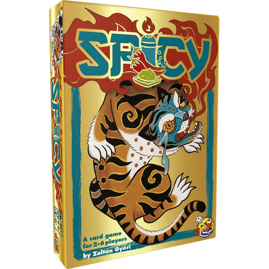HeidelBÄR Spicy game box with gold accents and bold artwork.