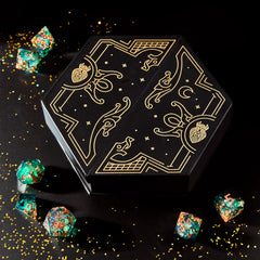 HEIMDALLR dnd dice set including D4 to Dpercent for all rolls.