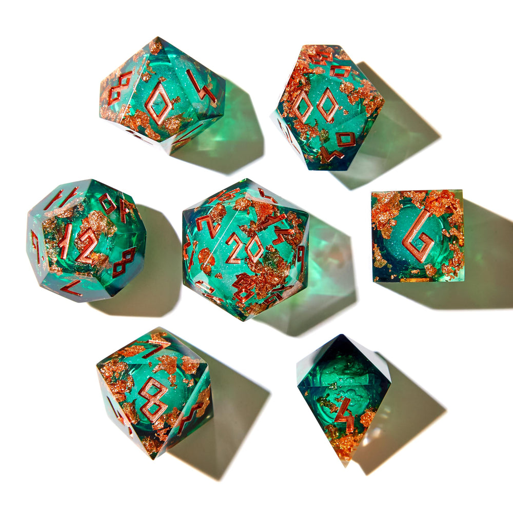 HEIMDALLR star inspired colors dice enhancing celestial theme and legibility.