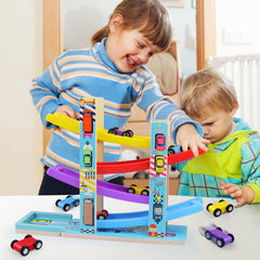 Heirio four cars on track delivers engaging setup for curious toddlers.