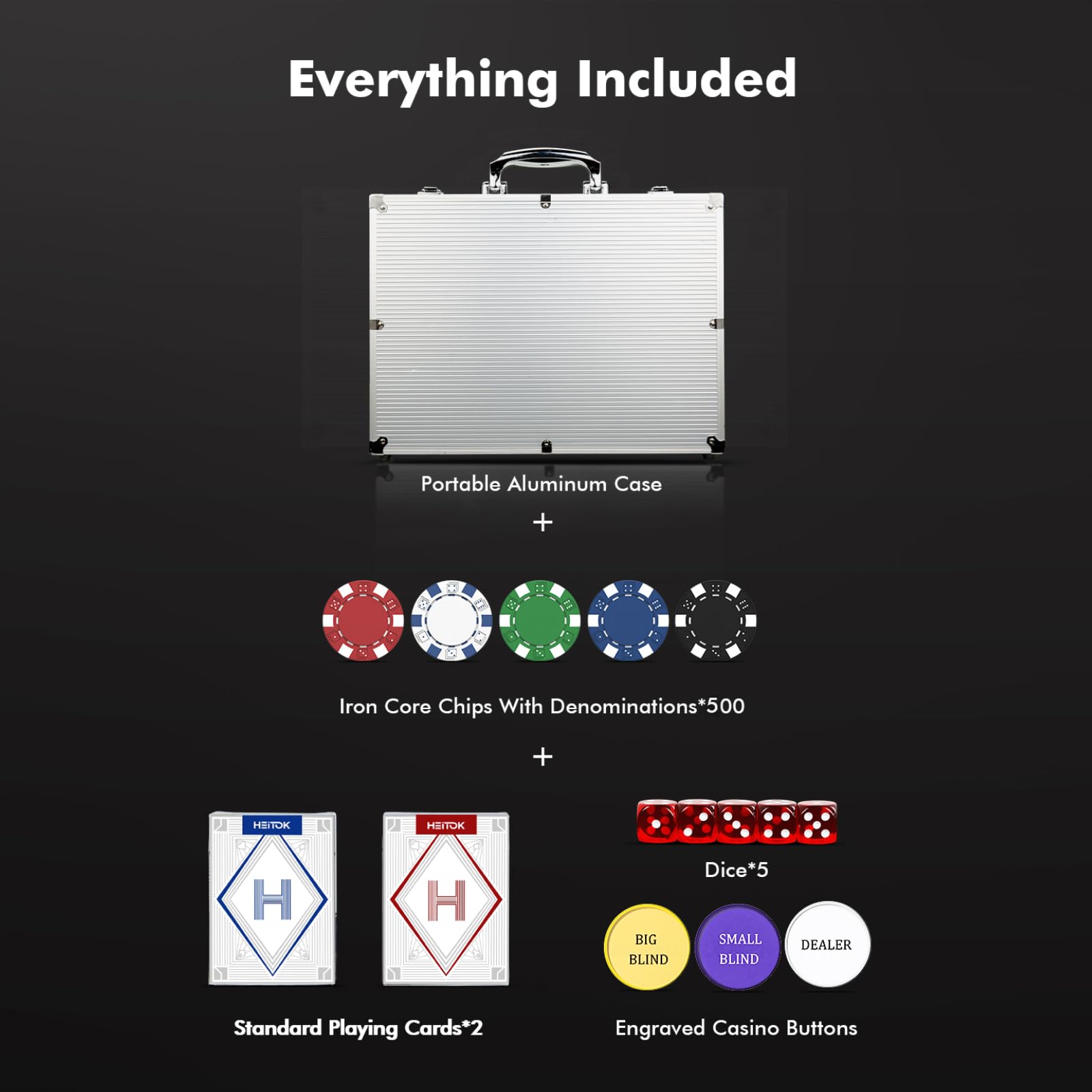 HEITOK plastic playing cards for durable smooth shuffles.