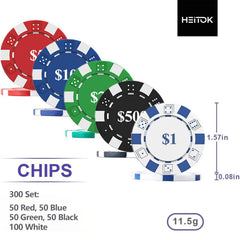 HEITOK color-differentiated chips simplify value recognition for faster rounds