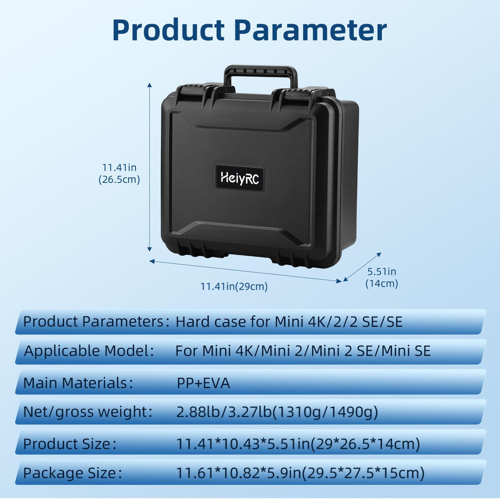 HeiyRC Mini 2 SE 4K Case backpack friendly for day trips