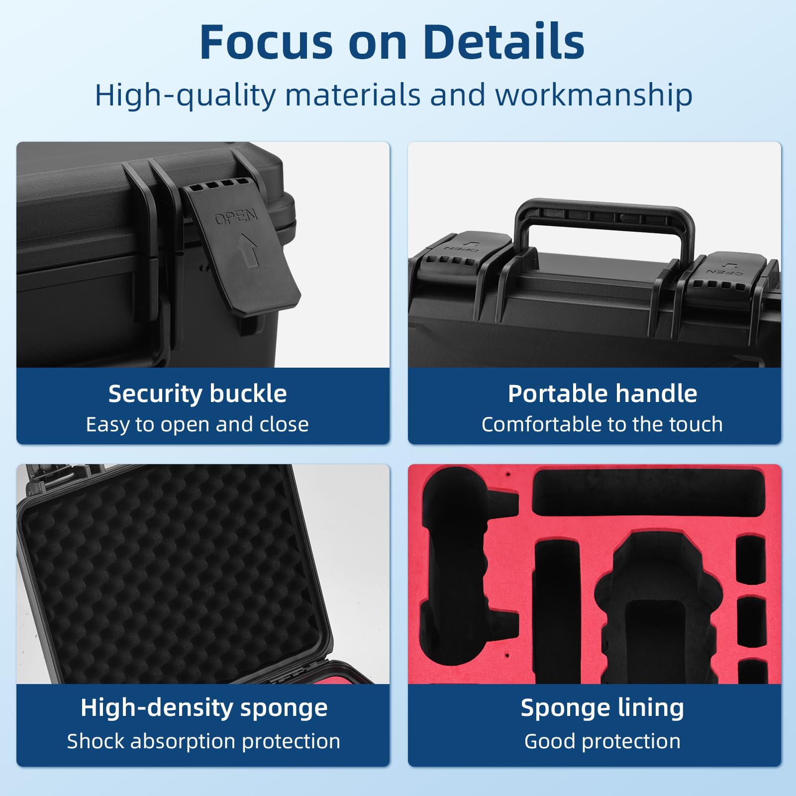 HeiyRC Mini 2 SE 4K Case durable PP material withstands rugged travel
