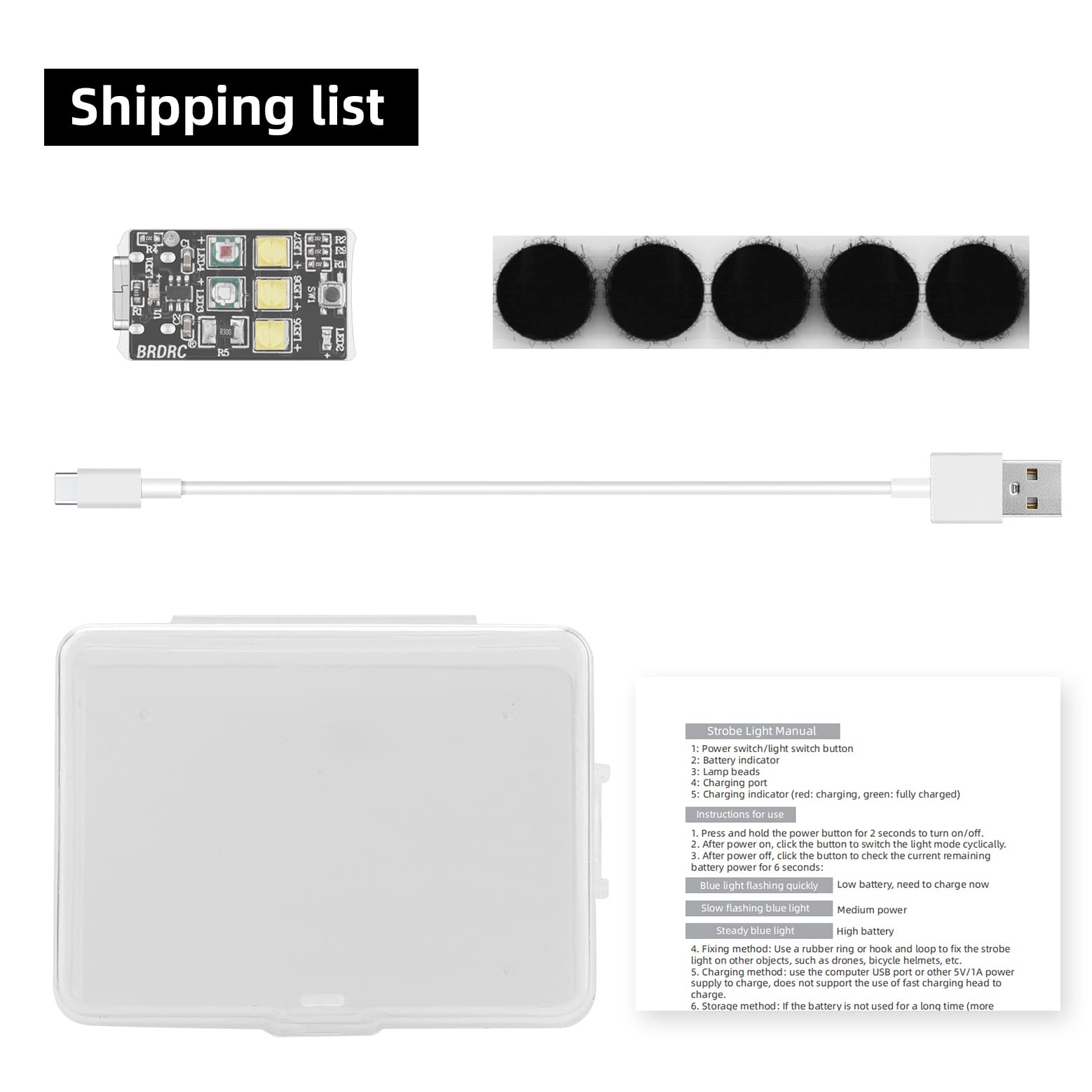 HeiyRC mini drone strobe light, anti-collision LEDs, helps you stay seen.