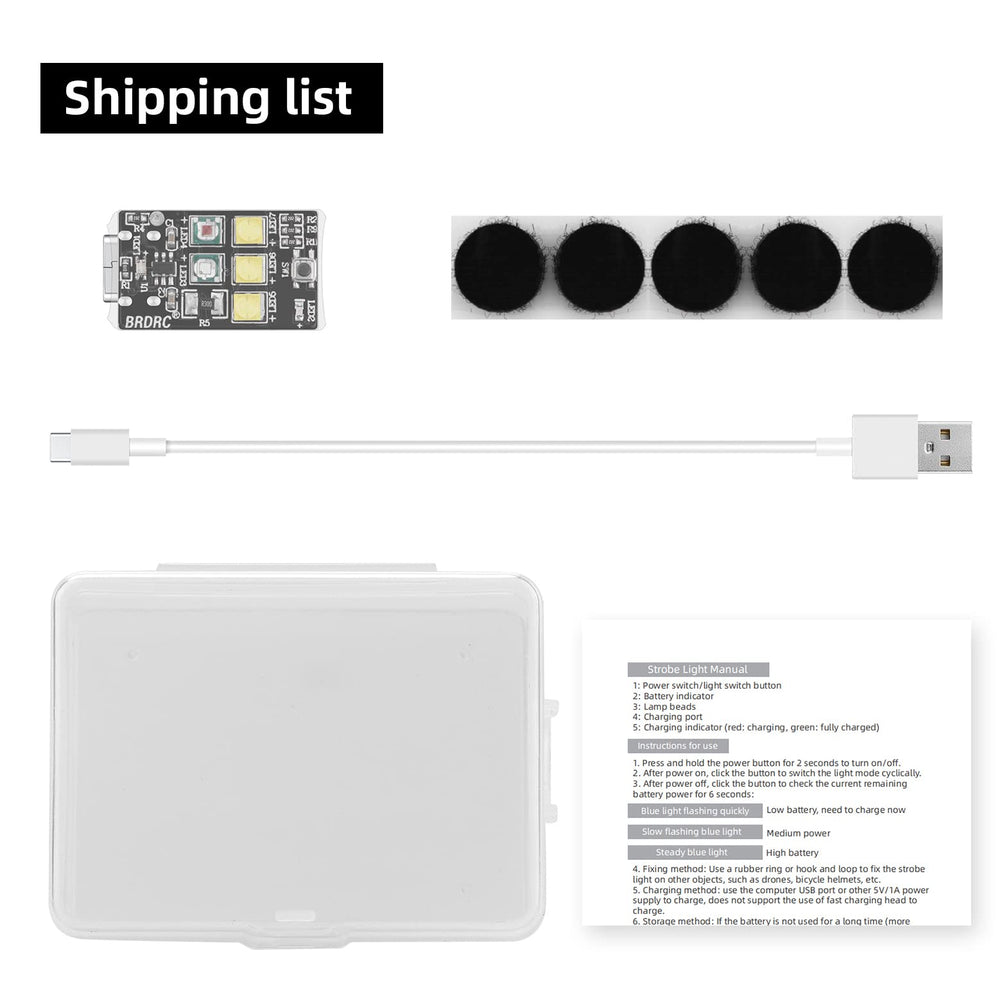 HeiyRC mini drone strobe light, anti-collision LEDs, helps you stay seen.