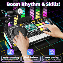 HEJIN Kids DJ mixer table microphone for singing and performances