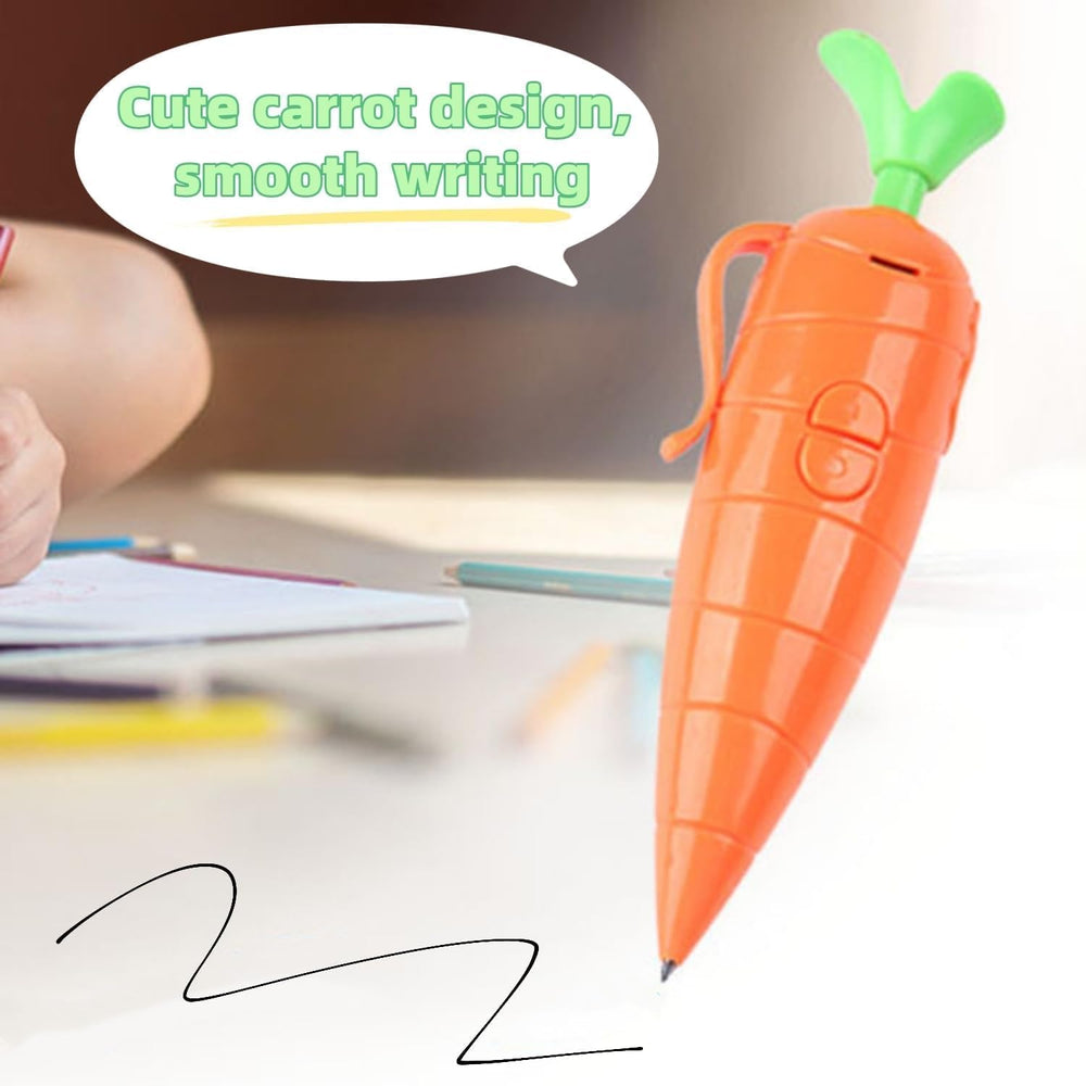 Hekisace carrot recorder pen with batteries included for immediate use.