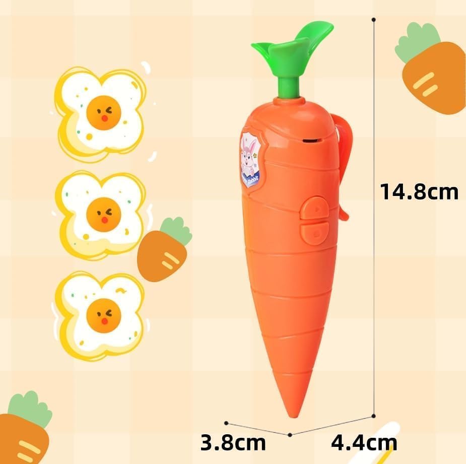 Hekisace carrot recorder pen side view showing compact design for kids.