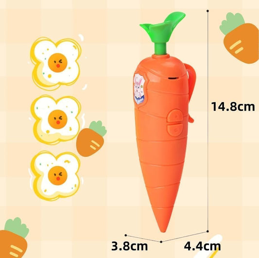 Hekisace carrot recorder pen side view showing compact design for kids.