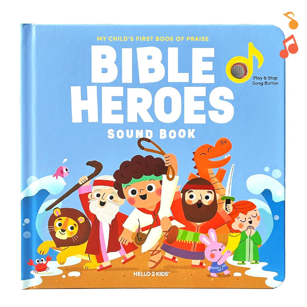 Hello 2 Kids Bible Heroes front cover is colorful and inviting for toddlers.