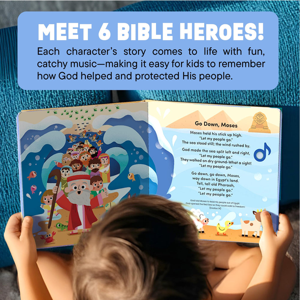 Hello 2 Kids Bible Heroes page shows a playful play button for kids.