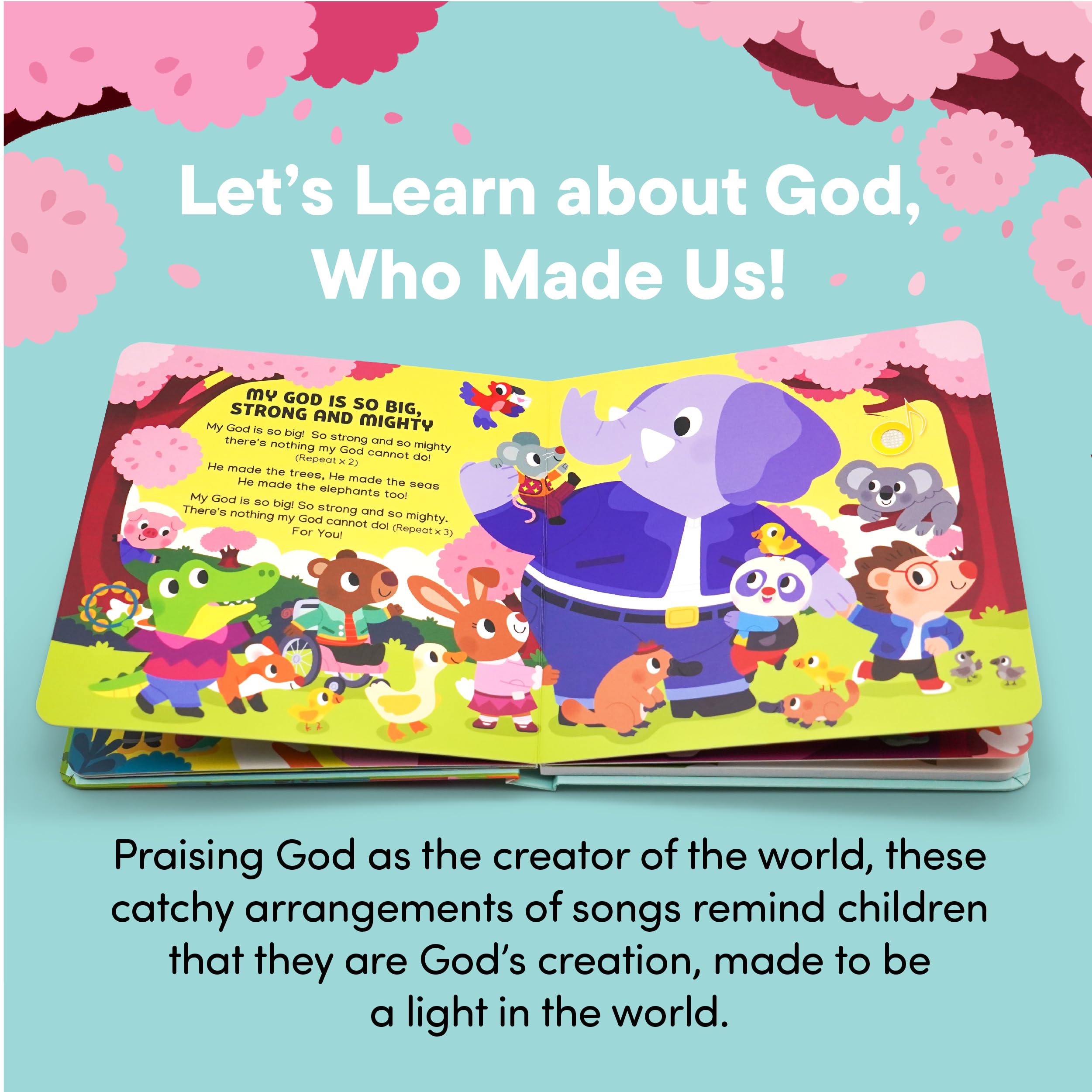 Hello 2 Kids God Made Me songs page illustrations invite joyful, sing-along moments.