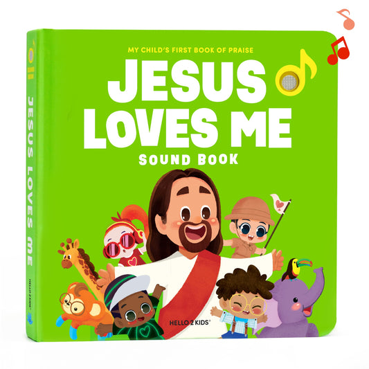 Hello 2 Kids Jesus Loves Me book cover with vibrant art to spark curiosity and faith in toddlers.