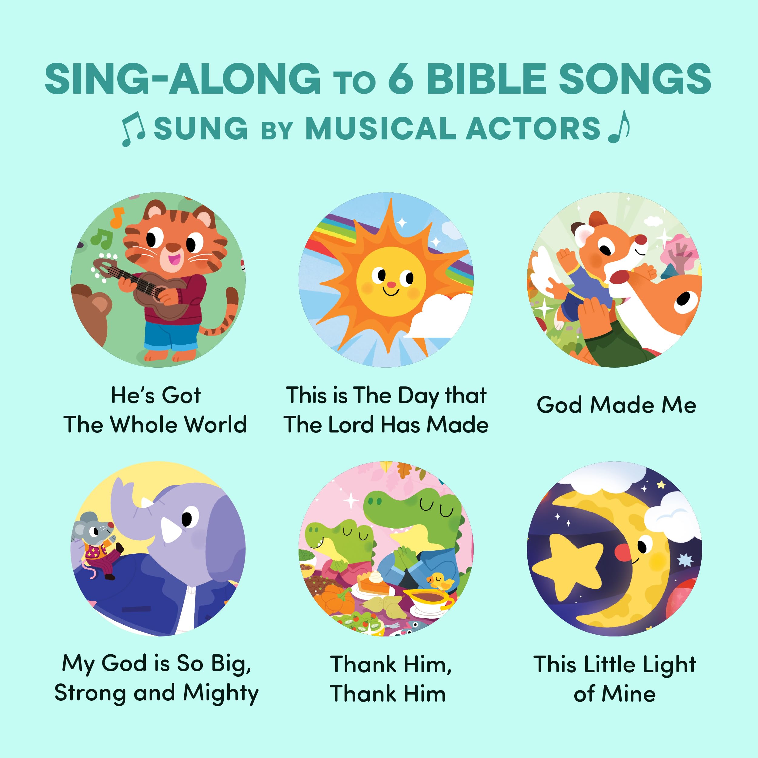 Hello 2 Kids play buttons on page enable easy independent listening.