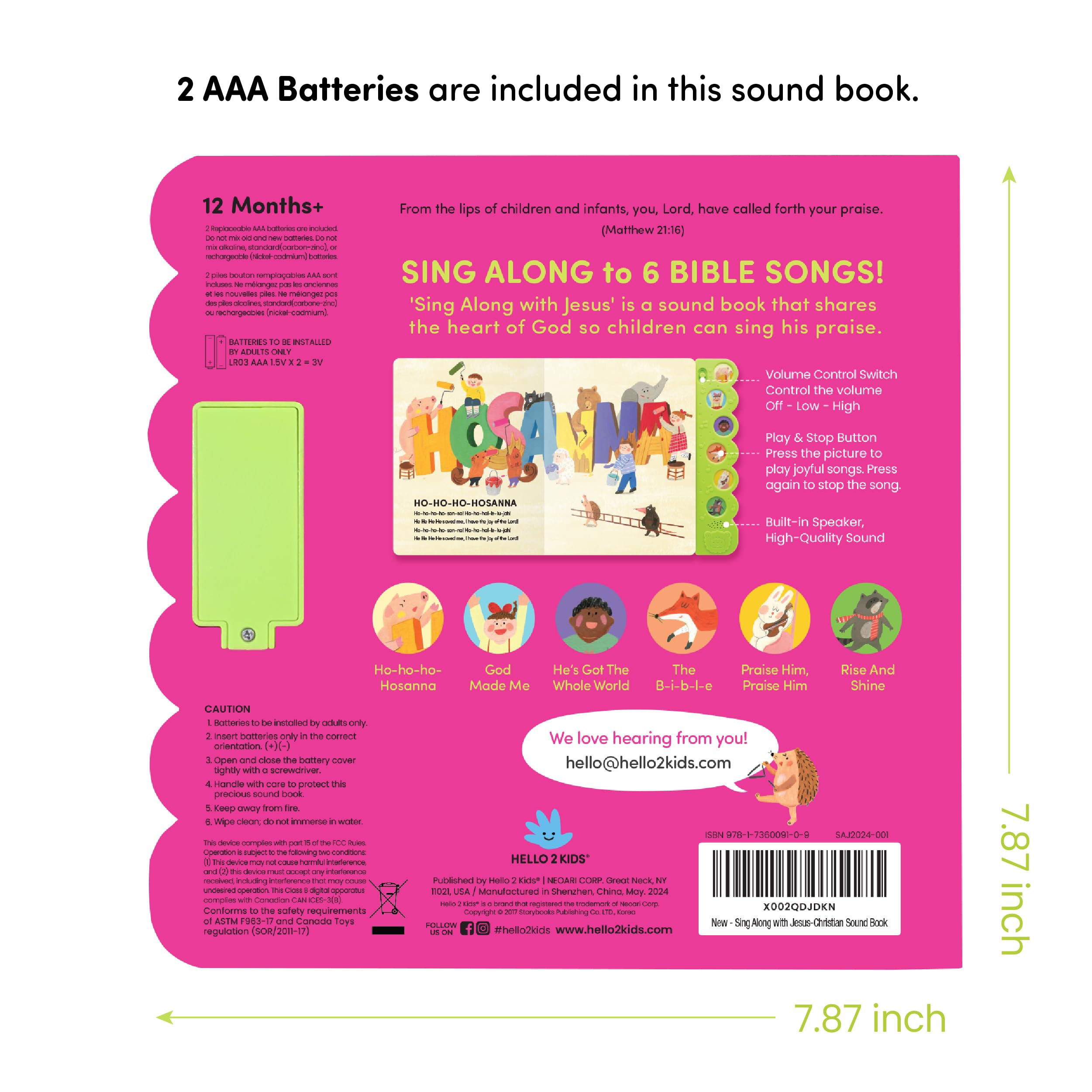 Hello 2 Kids batteries included for instant gifting and use.