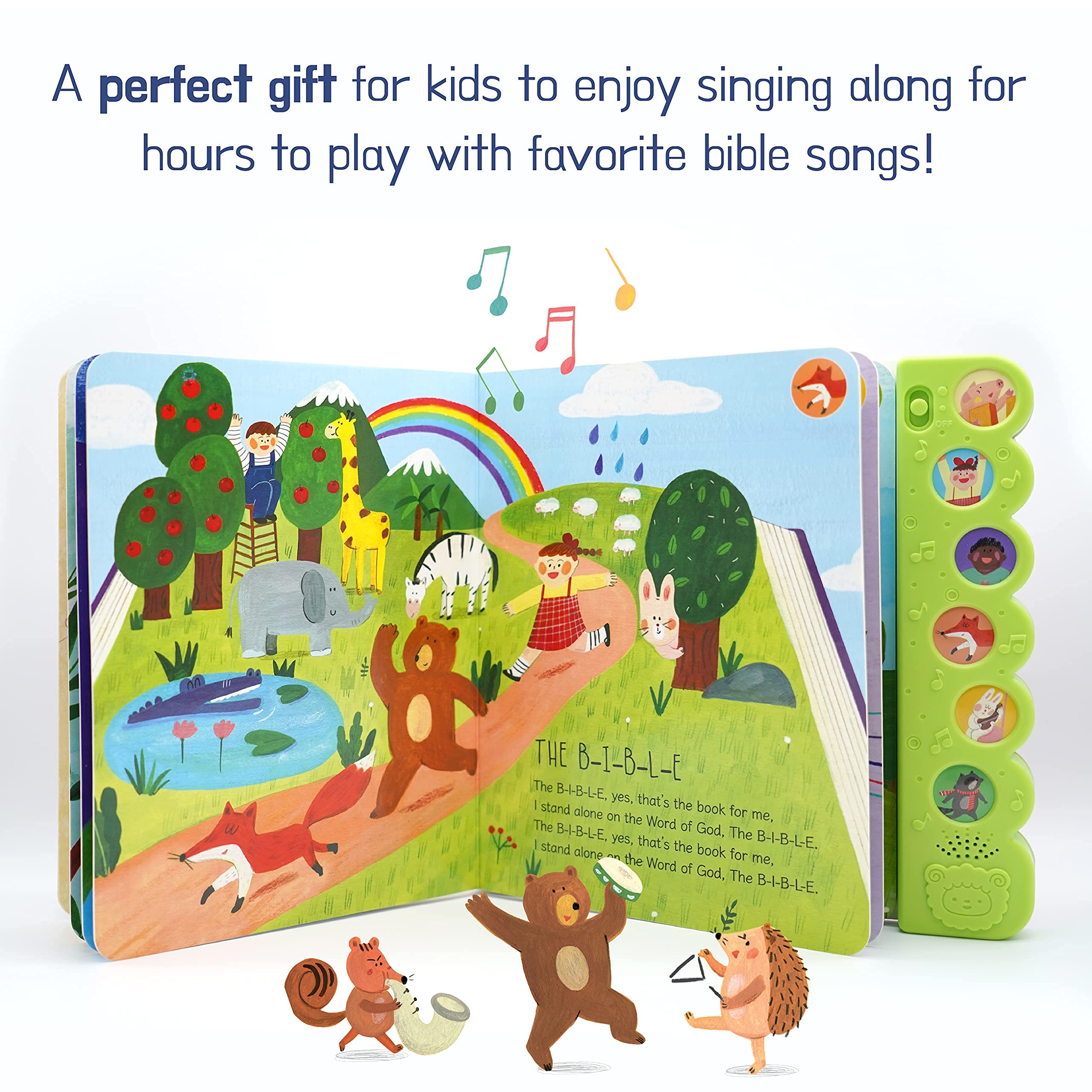 Hello 2 Kids built-in speaker delivers clear group singing sound.
