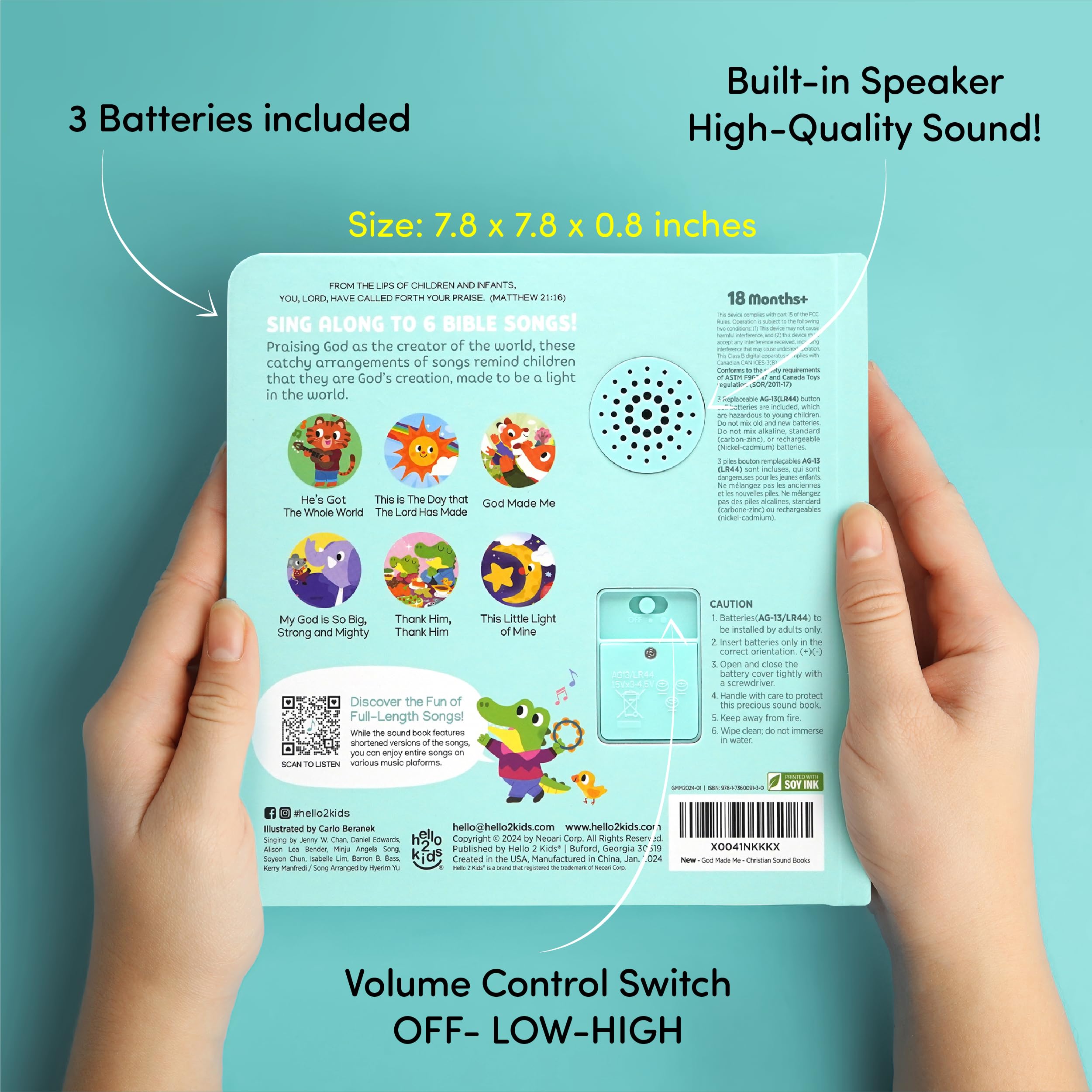 Hello 2 Kids soft-touch board pages resist wear during busy family moments.