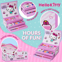 Hello Kitty carry case with glossy print and secure latch for easy transport