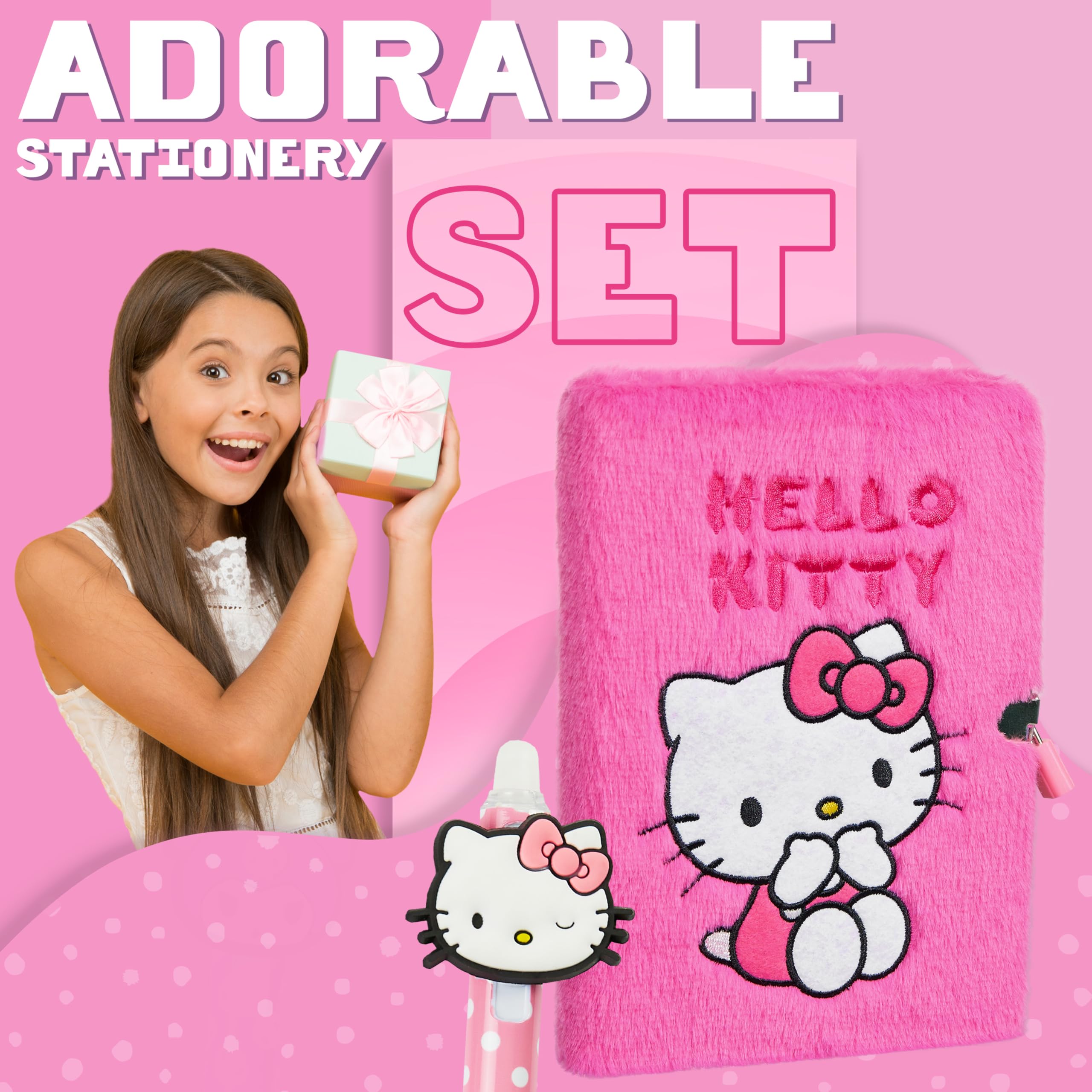 Hello Kitty diary open for daily notes, doodles, and ideas