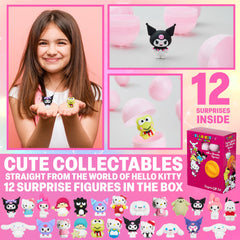 Close-up of a mystery capsule revealing a Sanrio figure