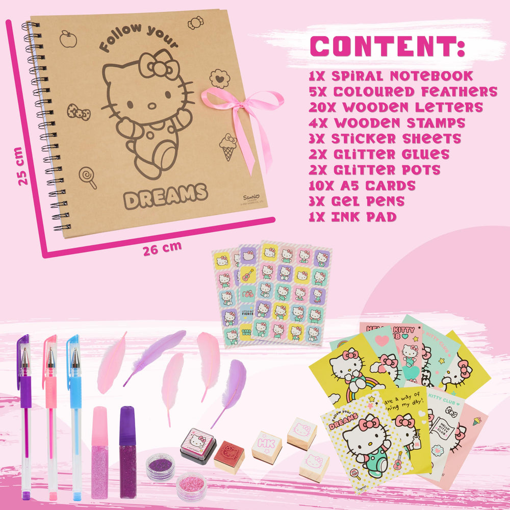 Hello Kitty wooden letters and feathers for DIY embellishments.