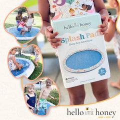 Hello Little Honey splash pad supports sensory exploration and gross motor play.