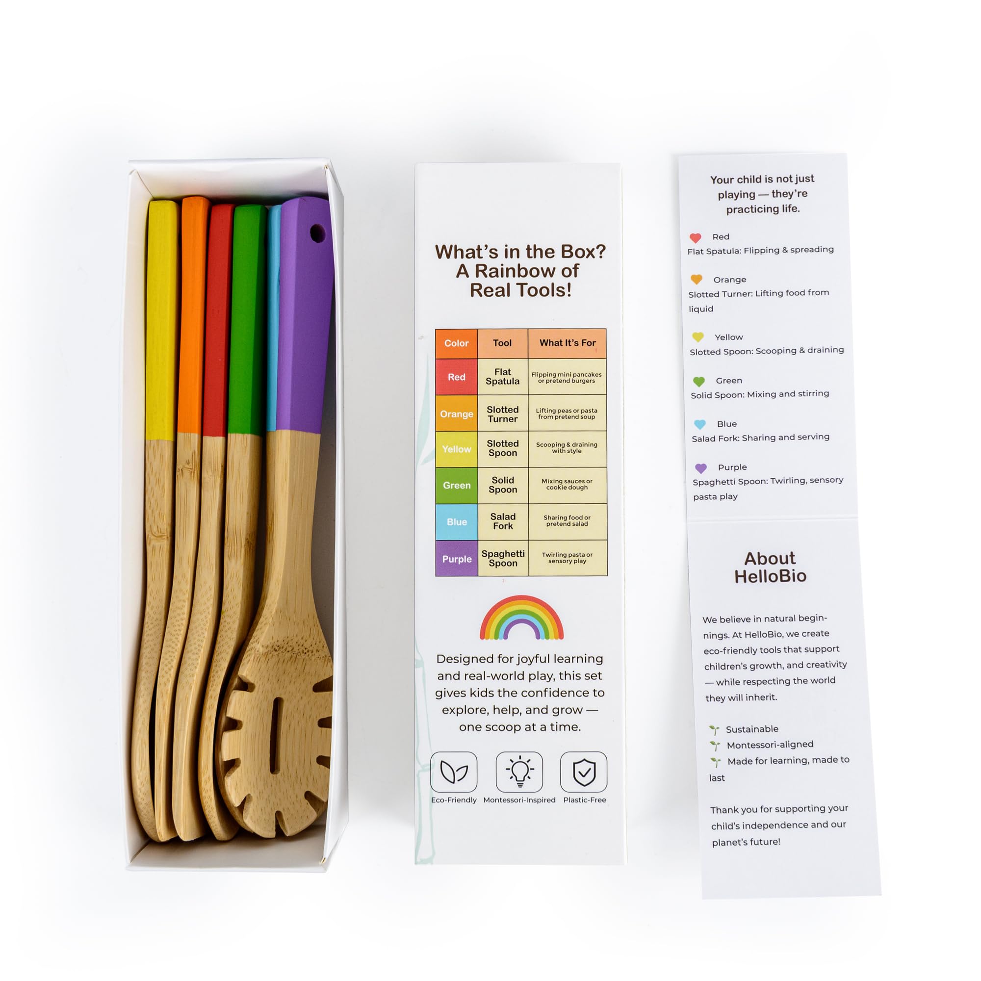 HelloBio Color-coded handles help kids learn while cooking safely