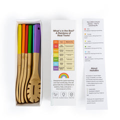 HelloBio Color-coded handles help kids learn while cooking safely