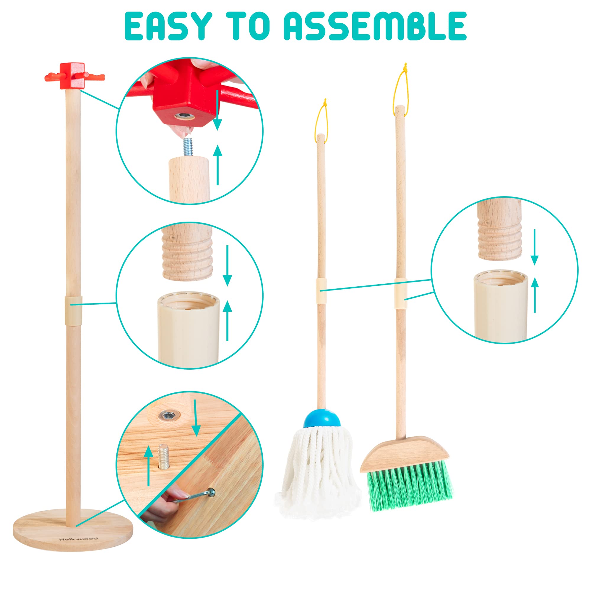 HELLOWOOD kids cleaning dustpan invites tidy-up tasks and easy organization