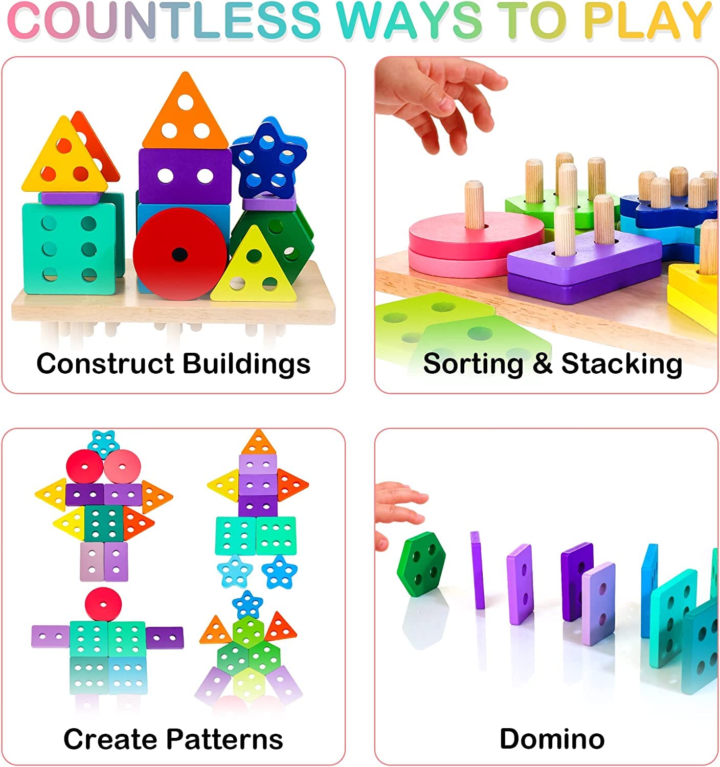 HELLOWOOD six-gradient colors inspire creative sorting and building