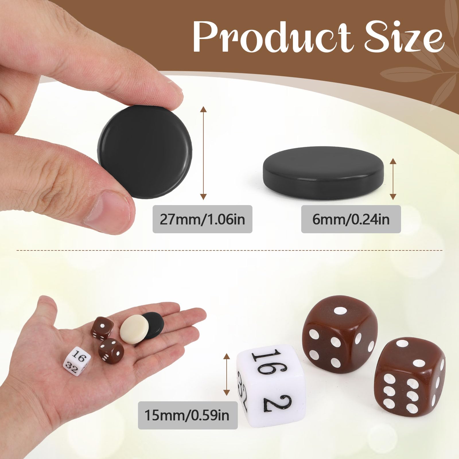 Hellpnoom ceramic backgammon pieces set ready for replacement or complete setups