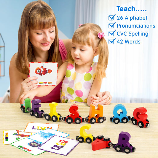 Helsort 42-flash-cards ABC learning set supports word building.